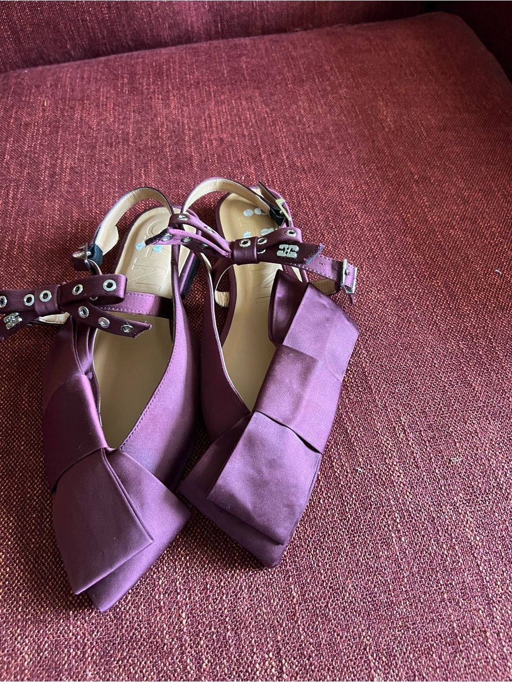 Women’s Purple Satin Pointed Slingback Flats
